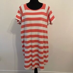 Michael Kors Coral and White Striped Dress